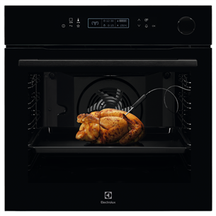 Electrolux, 72 L, pyrolytic cleaning, black - Built-in oven with steam function