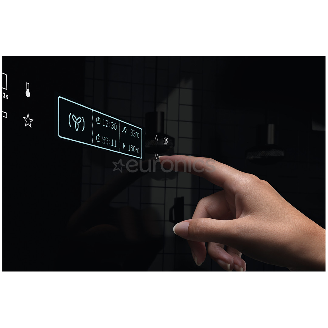 Electrolux, 72 L, pyrolytic cleaning, black - Built-in oven with steam function