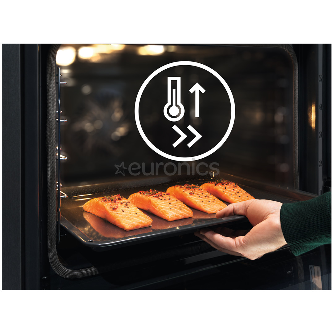 Electrolux, 72 L, pyrolytic cleaning, black - Built-in oven with steam function