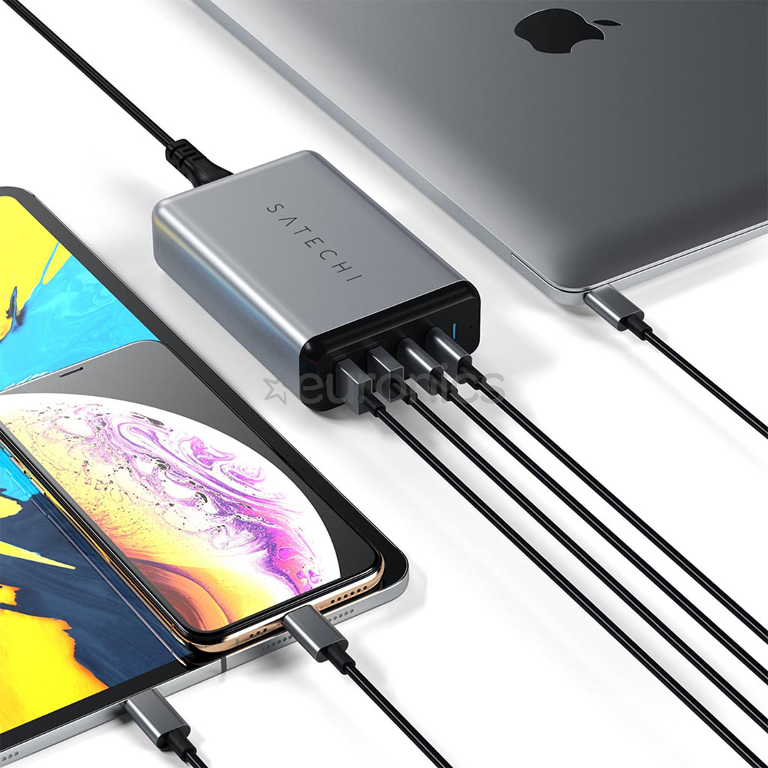 Vooluadapter Satechi 75W 2x USB-C ja 2x USB-A