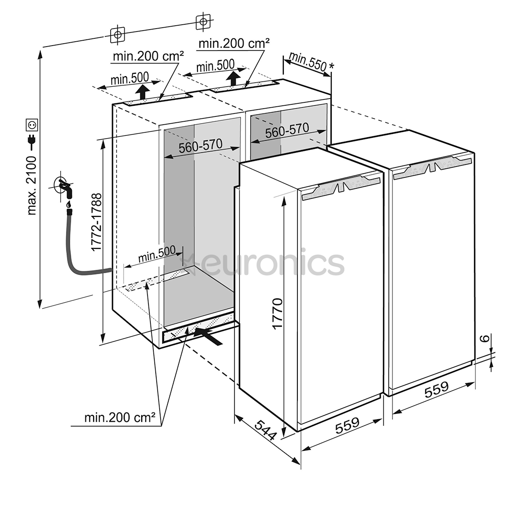 Integreeritav SBS komplekt Liebherr (120 cm)