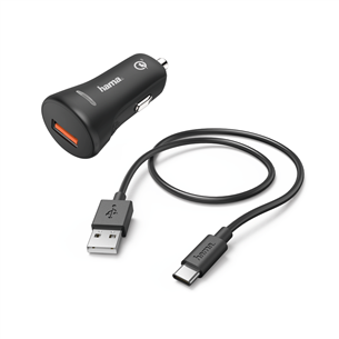 Автомобильное зарядное устройство USB-C Hama QC 3.0 00183231
