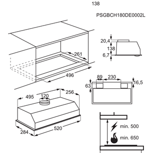 Built-in cooker hood AEG (280 m³/h)