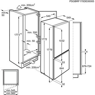 Built-in refrigerator Electrolux (178 cm)