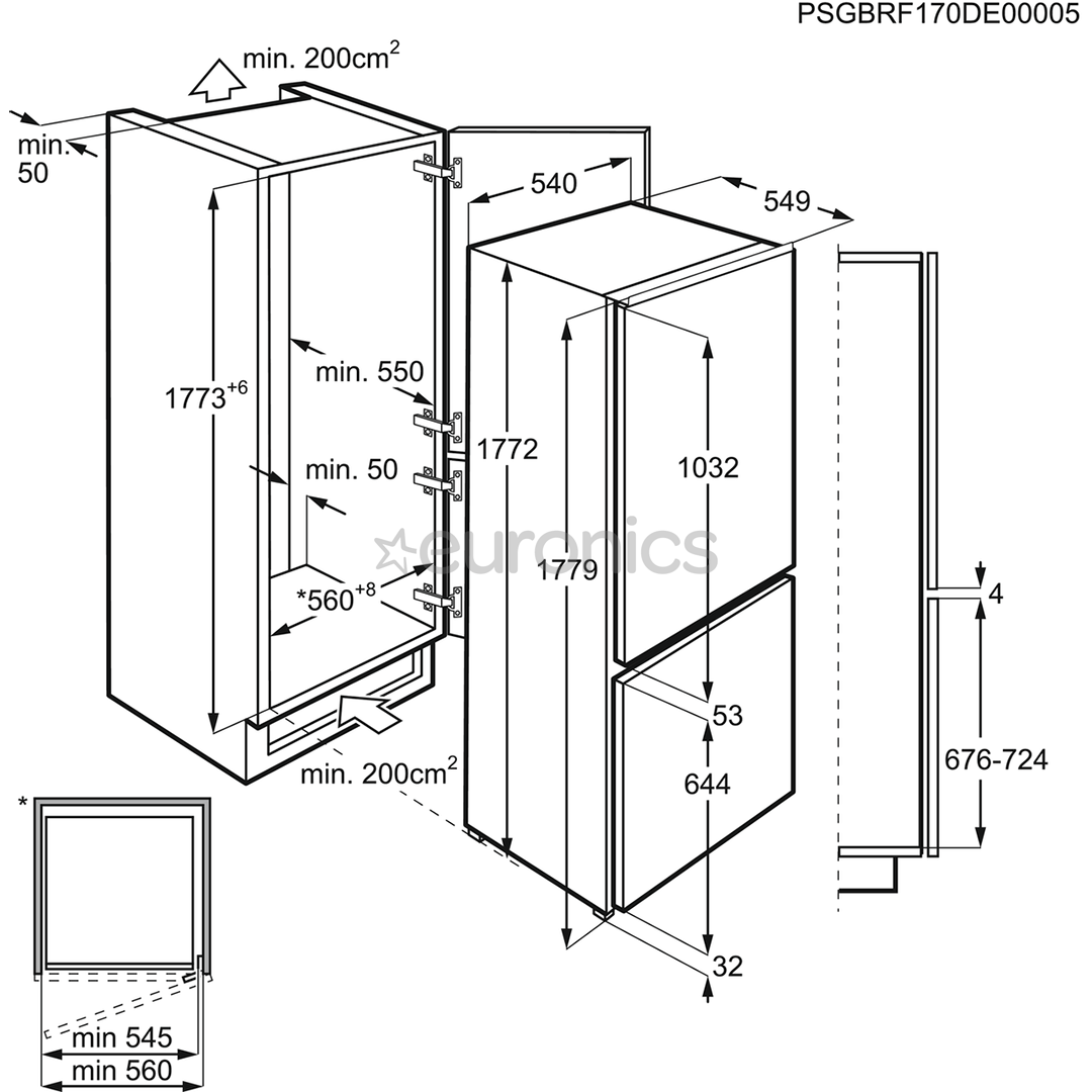 Built-in refrigerator Electrolux (178 cm)