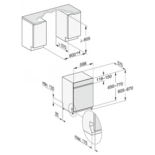 Built-in dishwasher Miele (14 place settings)