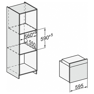 Miele,  утапливаемые кнопки, направляющие FlexiClip, 76 л, нерж. сталь - Интегрируемый духовой шкаф