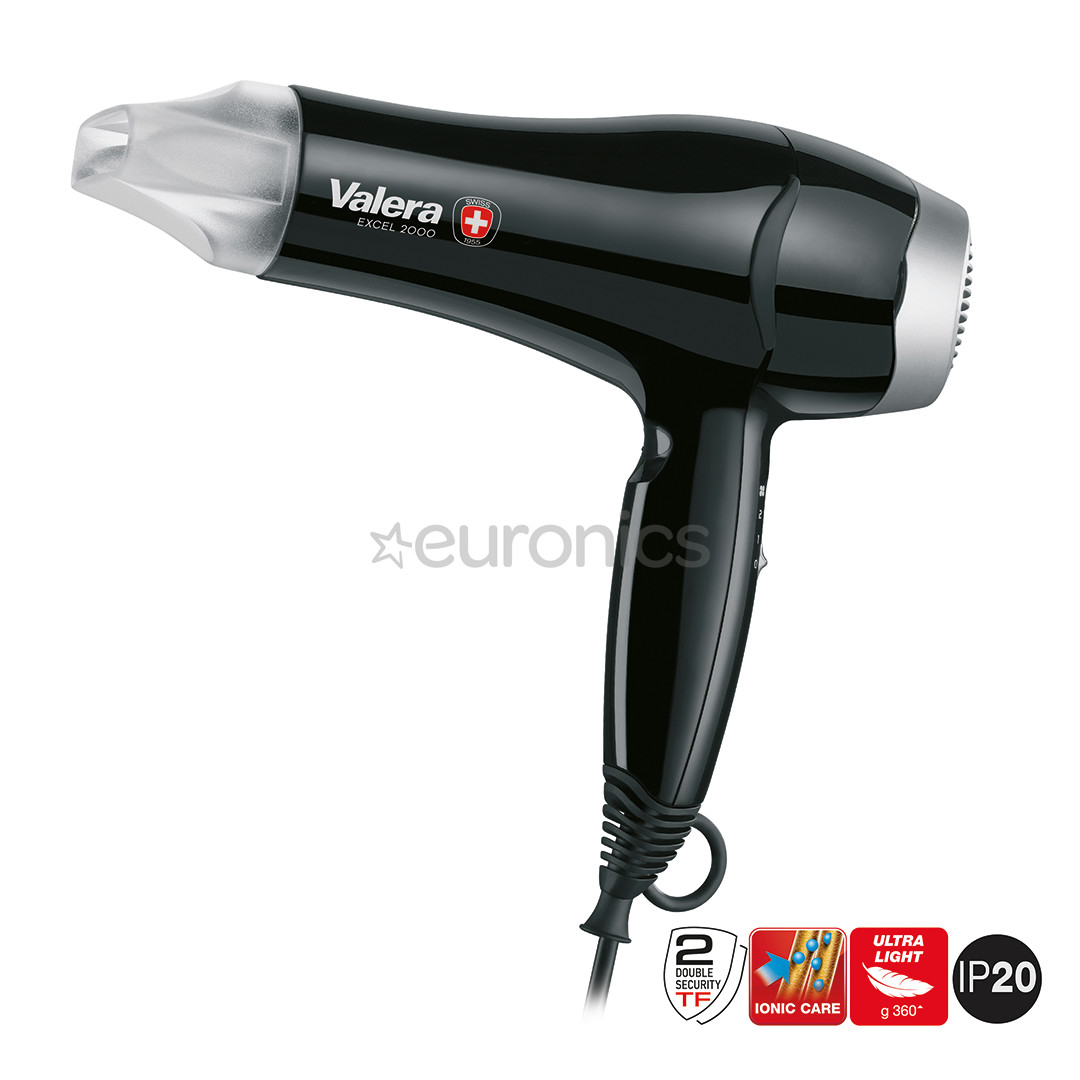 Valera Excel 2000 Ionic TF, 2000 Вт, черный - Фен