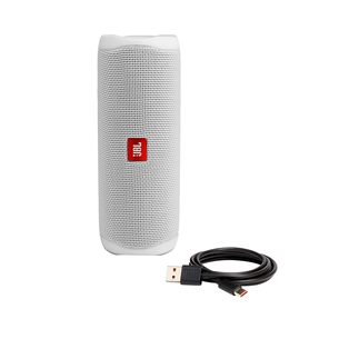 JBL Flip 5, белый - Портативная беспроводная колонка