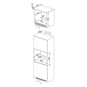 Интегрируемый духовой шкаф, Hansa / объём: 77 л