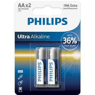 2 x Patarei Philips LR6E AA 2Ultra Alkaline