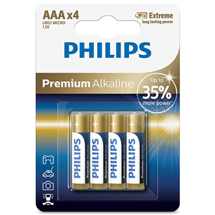 4 x Patarei Philips LR03M AAA Premium Alkaline