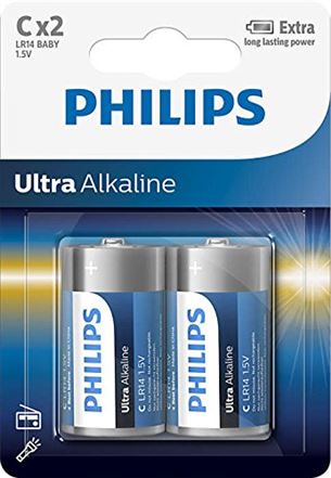 2 x Patarei Philips LR14E C 2 Ultra Alkaline