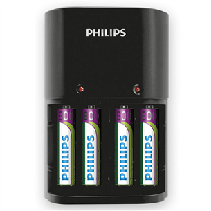 Philips, 4 x AAA, 800 мАч - Зарядное устройство + батарейки SCB1450NB/12