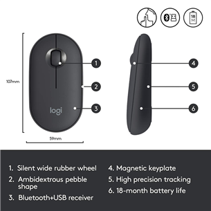 Logitech Pebble M350, black - Wireless Optical Mouse