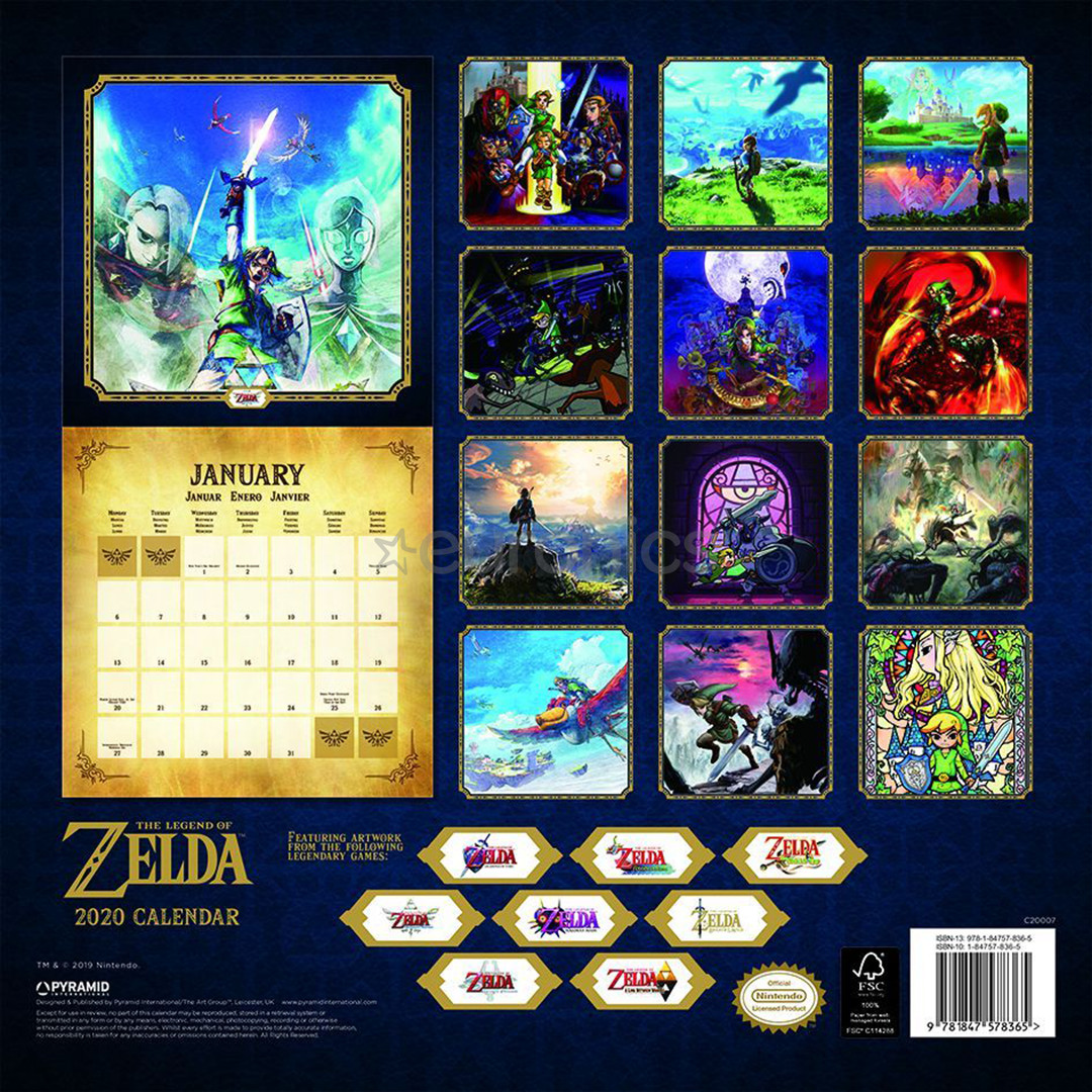 Calendar Legend of Zelda 2020