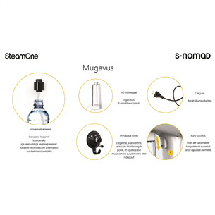 Käsi-aurukeskus SteamOne S-Nomad