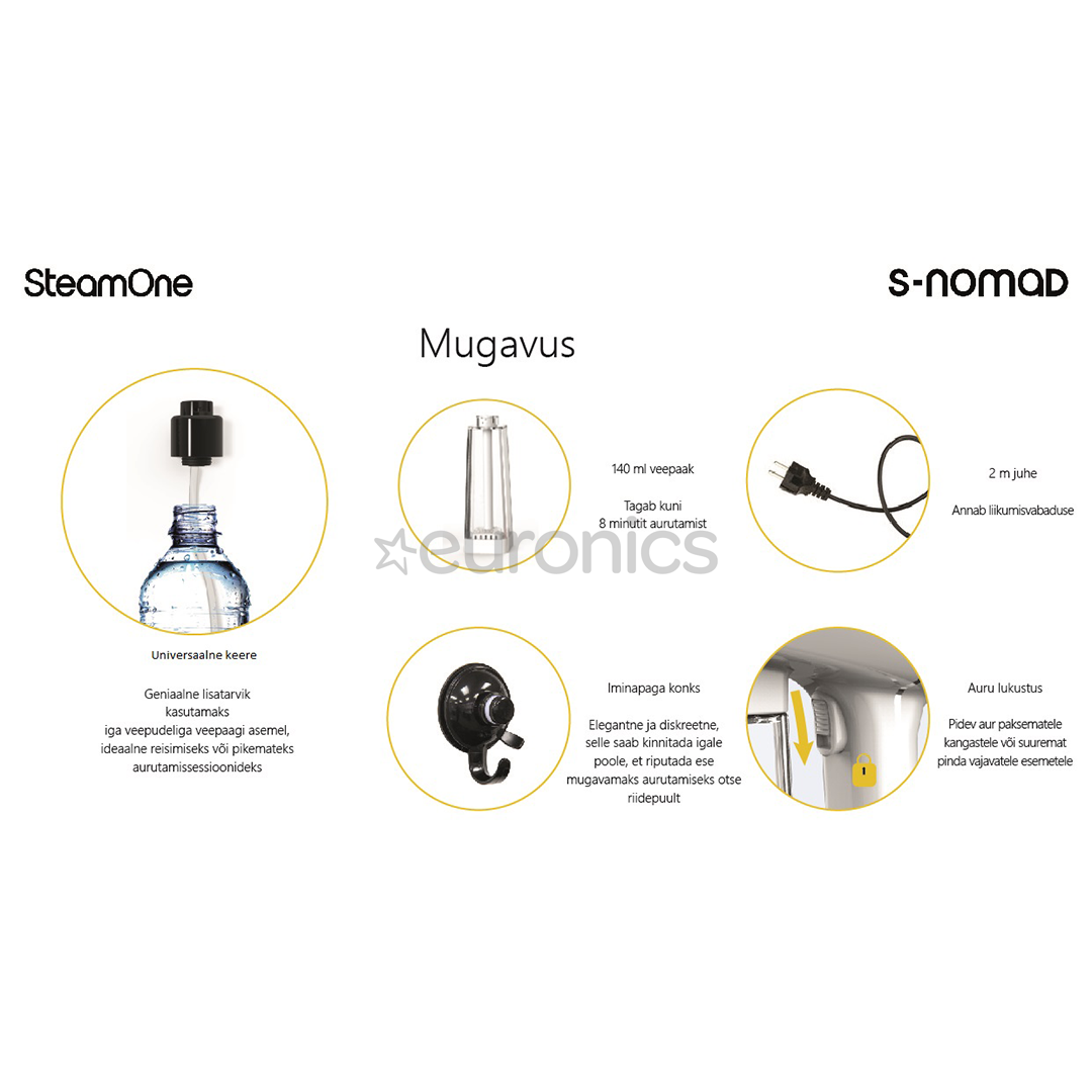 Käsi-aurukeskus SteamOne S-Nomad