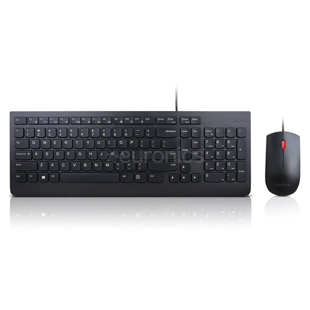 Lenovo Essential Combo, US, must - Klaviatuur + hiir