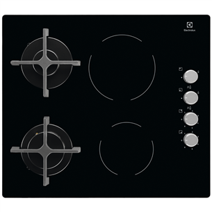 Electrolux, laius 58 cm, must - Integreeritav gaasi/elektripliidiplaat EGE6172NOK