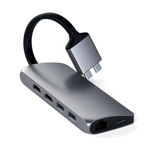 Satechi Multimedia Dual 4K HDMI, USB-C, grey - Hub