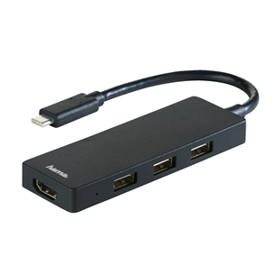 USB Hub Hama USB-C, 3x USB 2.0 ja HDMI 00135762