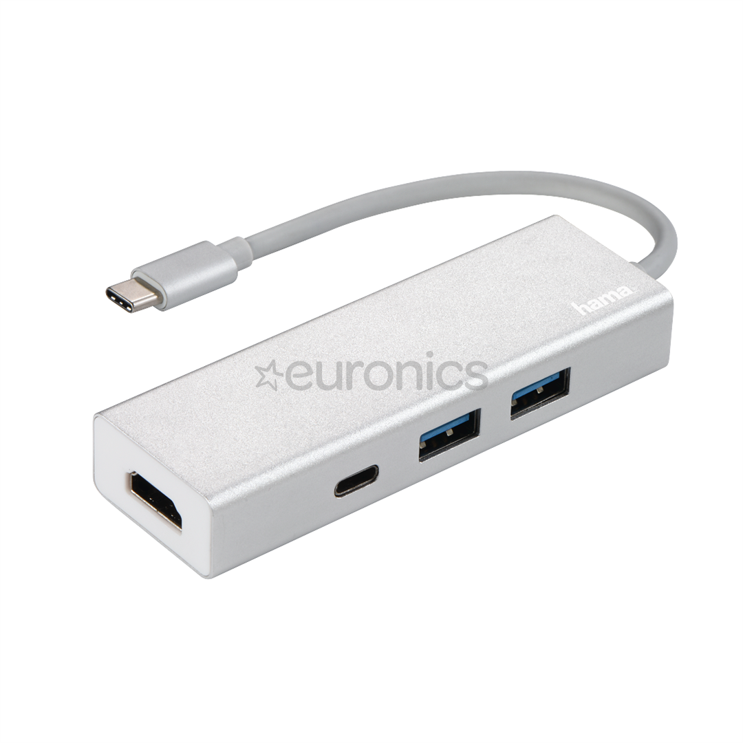 USB-C Hub Hama 2x USB 3.1, USB-C ja HDMI