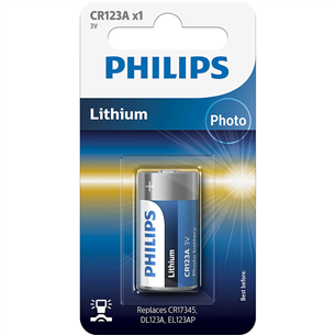 Fotopatarei Philips CR123A