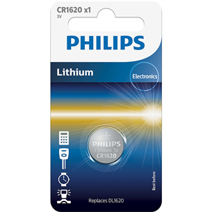 Philips Lithium, CR1620, 3V - Battery CR1620/00B