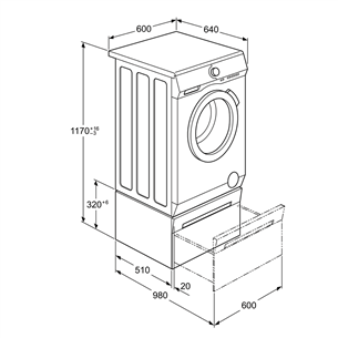 Laundry pedestal with drawer Electrolux