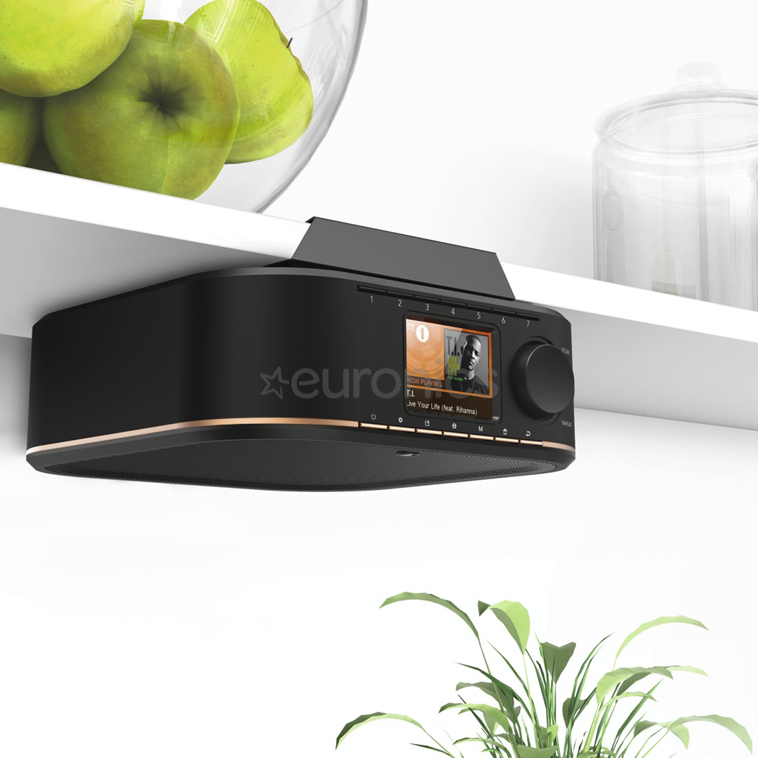 Hama, FM/DAB/DAB+, цветной экран, таймер для яиц, возможность установки на потолок, черный - Радио для кухни