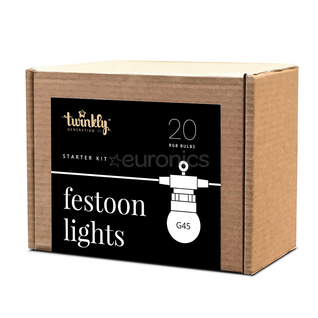 Twinkly Festoon Lights 20 RGB, 10 м, черный - Умная гирлянда