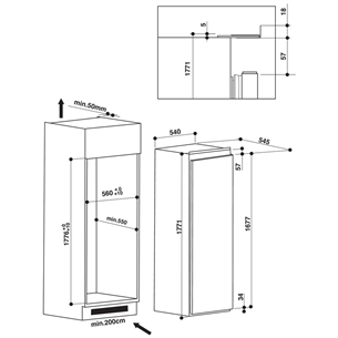 Integreeritav jahekapp Whirlpool (178 cm)