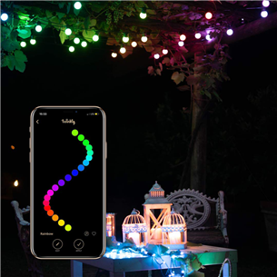 Twinkly Festoon Lights 20 RGB, 10 m, must - Nutikad peotuled