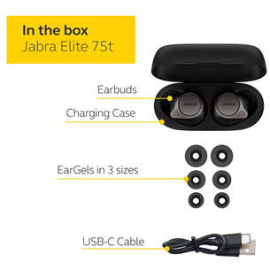 Jabra Jabra Elite 75t, black/titan - True-wireless Earbuds