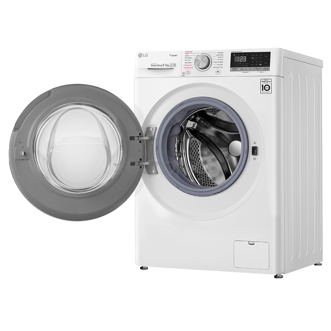 LG 9/5 kg, sügavus 56 cm, 1400 p/m - Kuivatiga pesumasin
