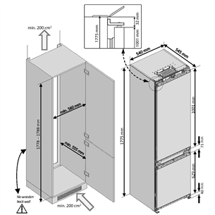 Интегрируемый холодильник Beko (178 см)