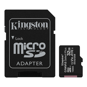 Kingston Canvas Select Plus microSD, 32GB, must - Mälukaart SDCS2/32GB
