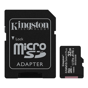 Kingston Canvas Select Plus microSD, 32GB, must - Mälukaart