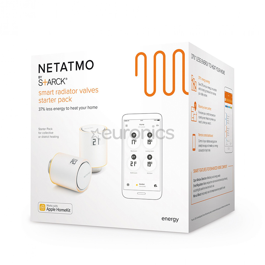Netatmo Smart Radiator Valves Starter Pack, valge - Radiaatori termostaatide komplekt