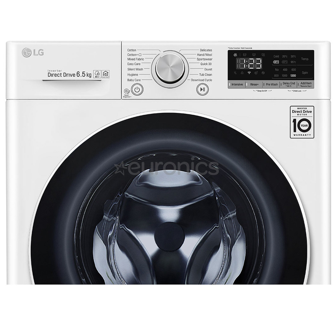 LG, 6,5 kg, sügavus 45 cm, 1200 p/m - Eestlaetav pesumasin