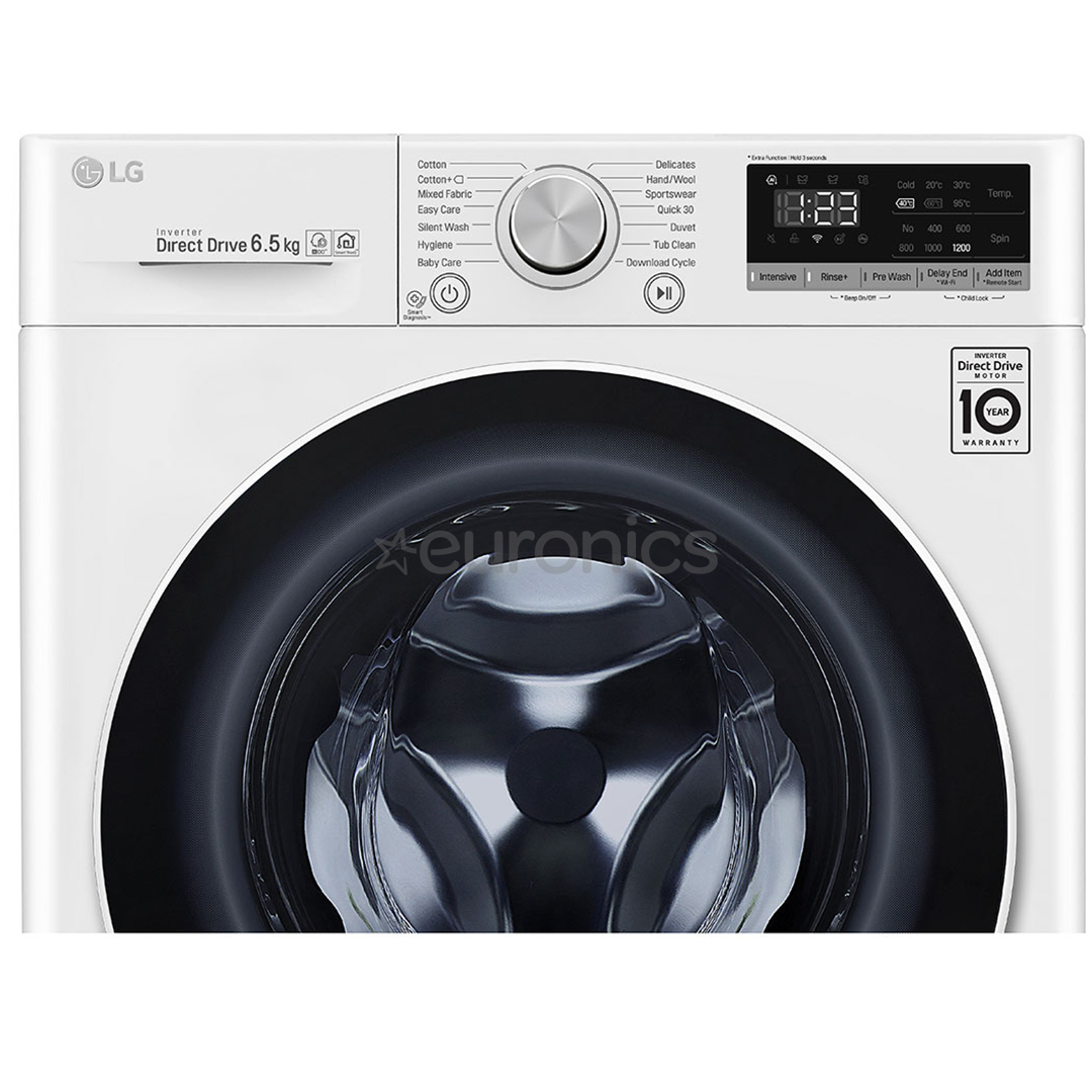 LG, 6,5 kg, sügavus 45 cm, 1200 p/m - Eestlaetav pesumasin