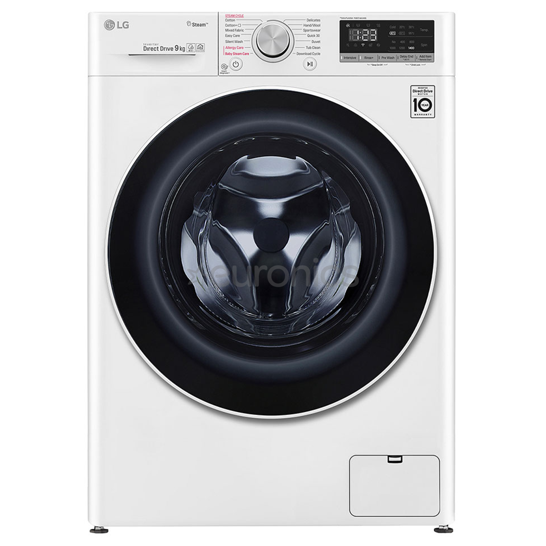 LG 9 kg, sügavus 56 cm, 1400 p/m - Eestlaetav pesumasin