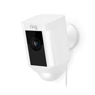 Ring Spotlight Cam Wired, 2 МП, WiFi, LAN, обнаружение людей, ночной режим, белый - Наружная камера видеонаблюдения 8SH1P7-WEU0