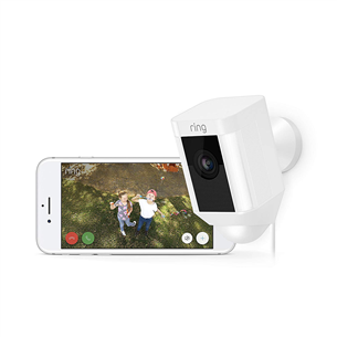 Ring Spotlight Cam Wired, 2 MP, WiFi, LAN, human detection, night vision, white - Outdoor Security Camera