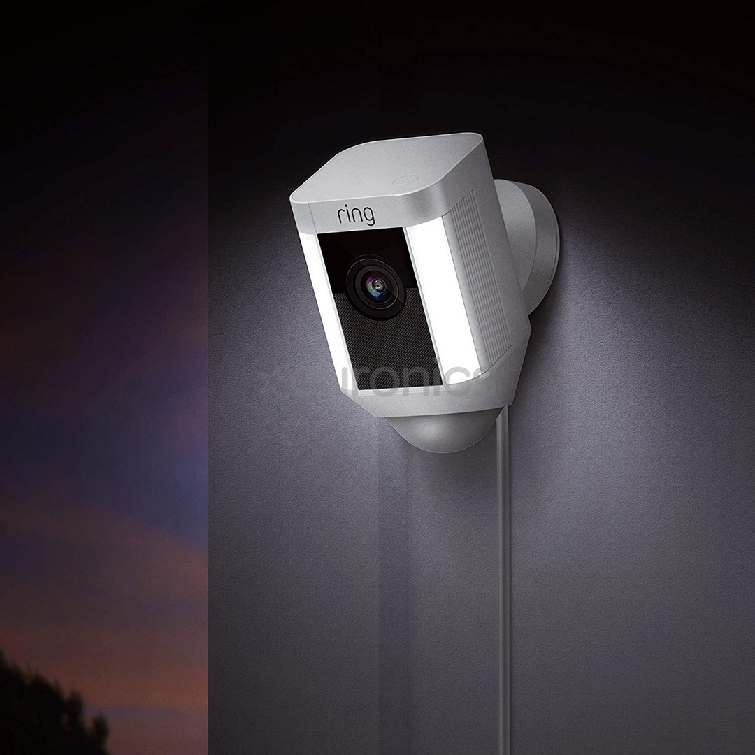 Ring Spotlight Cam Wired, 2 MP, WiFi, LAN, human detection, night vision, white - Outdoor Security Camera