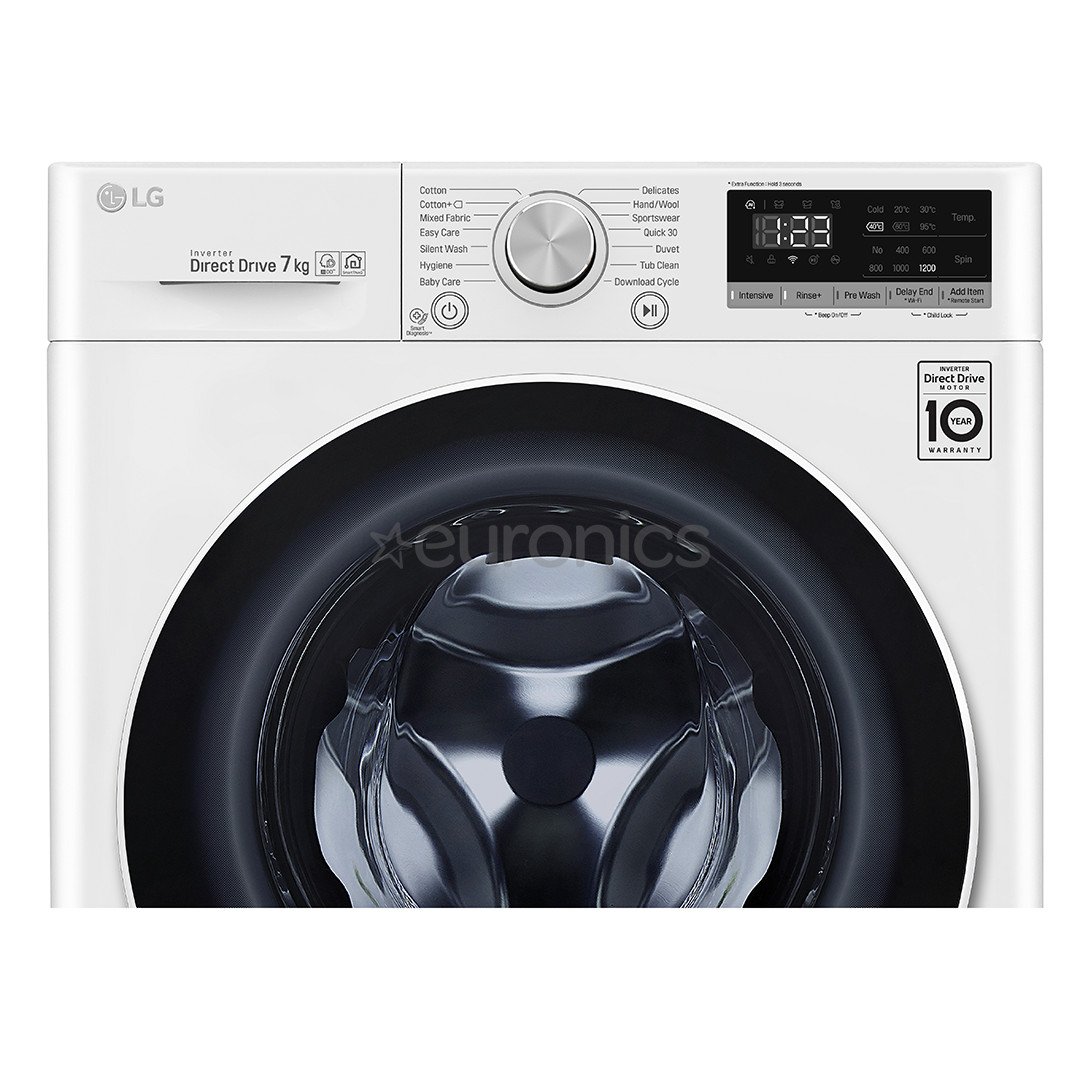 LG 7 kg, sügavus 45 cm, 1200 p/m - Eestlaetav pesumasin