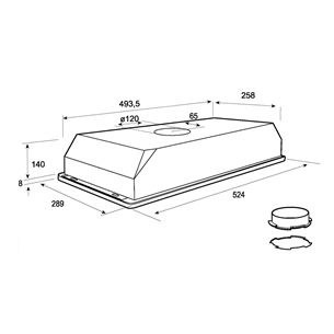 Built-in cooker hood, Hansa / 336 m³/h