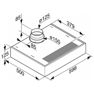 Miele, 545 m³/h, width 59.8 cm, inox - Built-in Cooker Hood