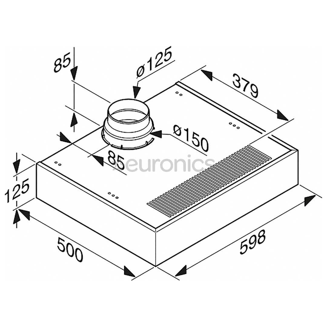 Miele, 545 м³/ч, ширина 59,8 см, нерж. сталь - Интегрируемая вытяжка